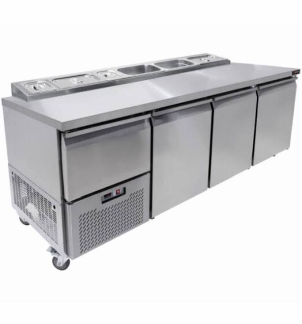 BCE Underbar With Pizza Top 3 And Half Door - Solid Door - 750Mm - UPS7024-R02