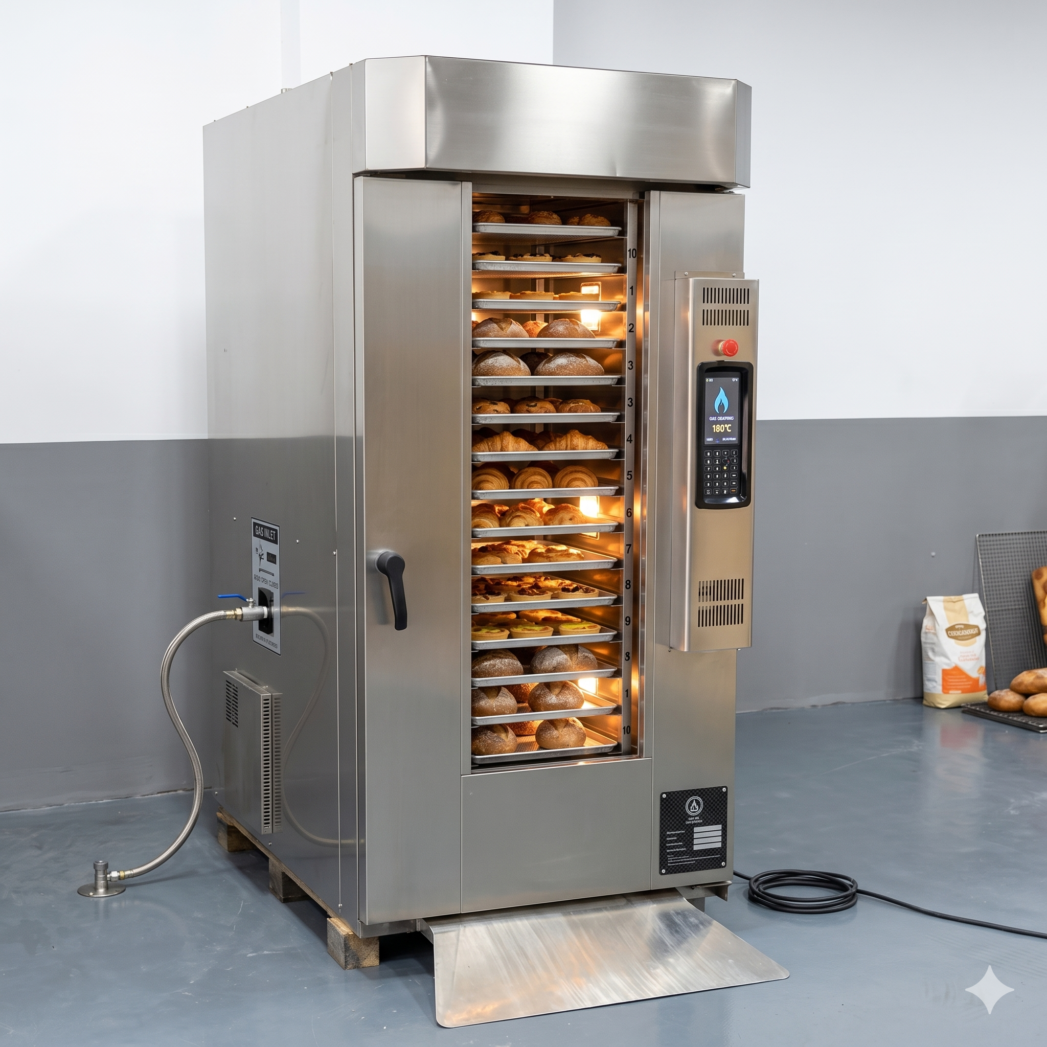 Commercial Gas Convection Oven with 10 Trays for Bakeries