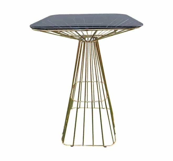 Square Glass Top Bar Table